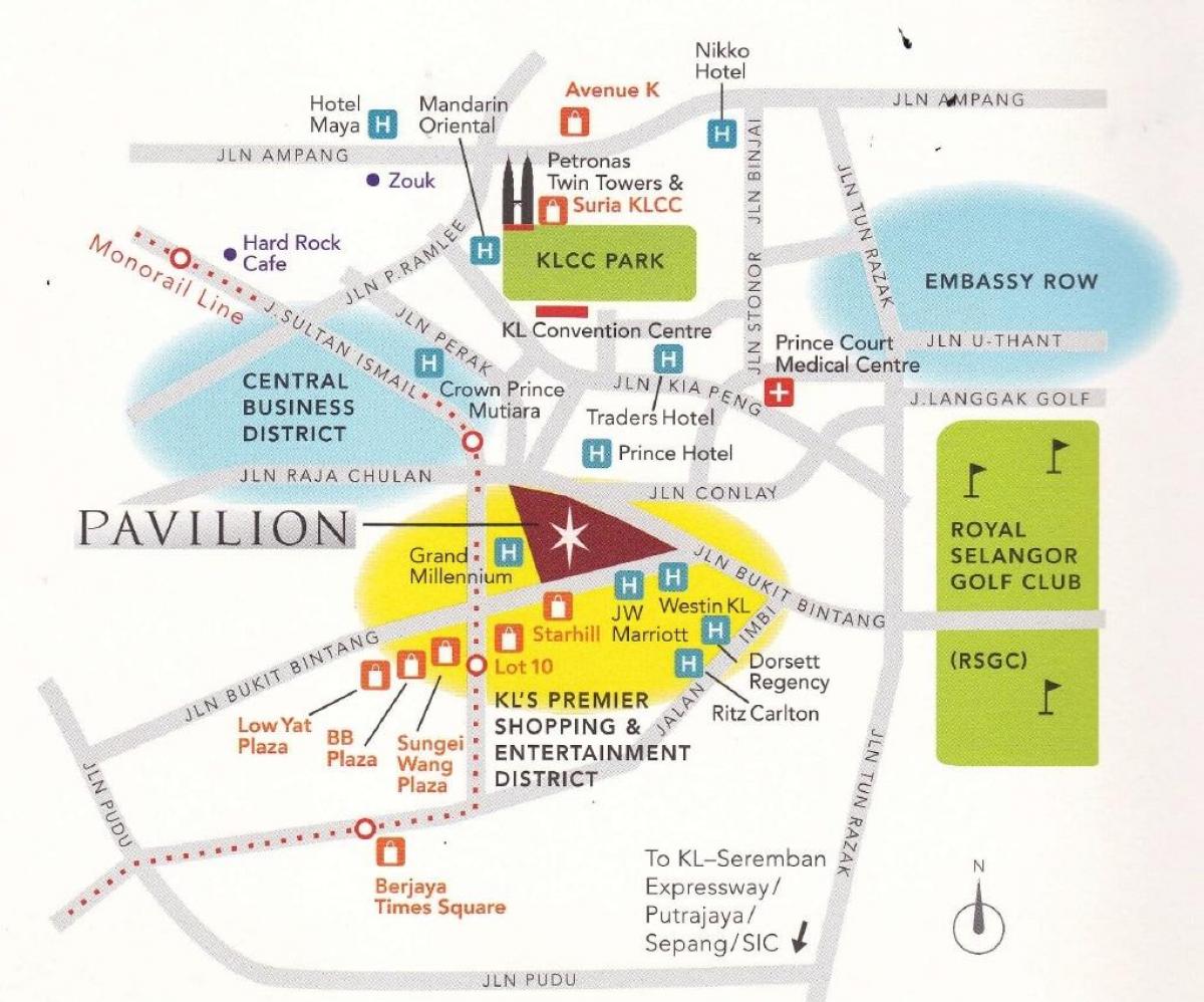 แผนที่ pavilion ห้าง world. kgm
