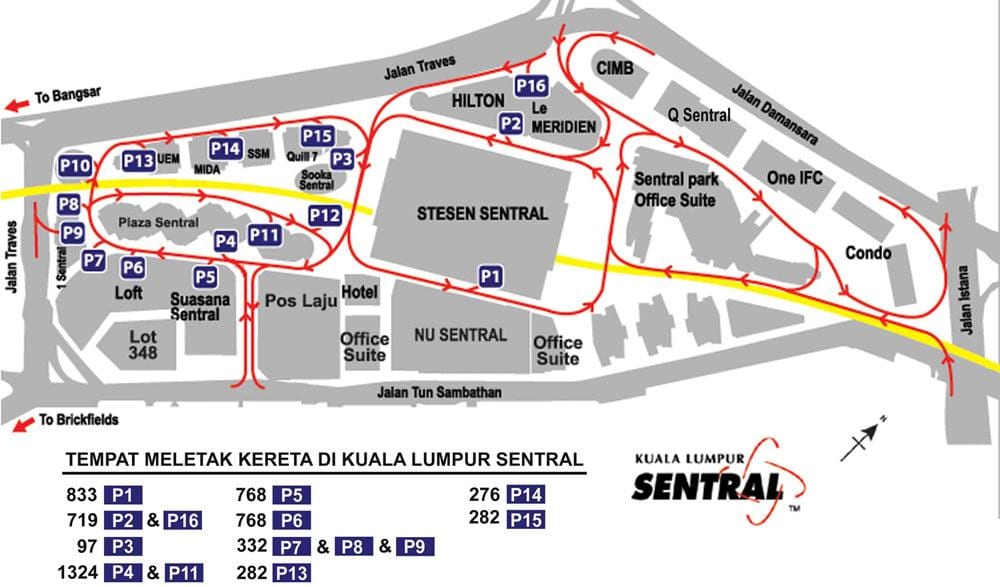 sentral สถานีตำร world. kgm แผนที่