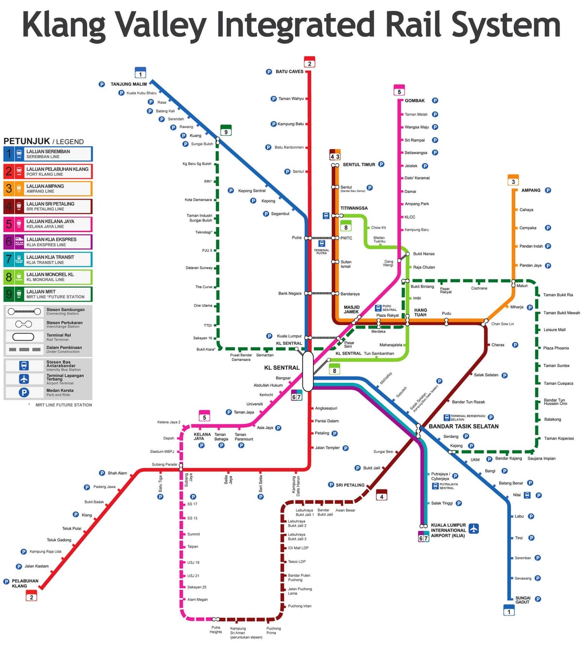 มาเลเซียสถานีรถไฟบนแผนที่