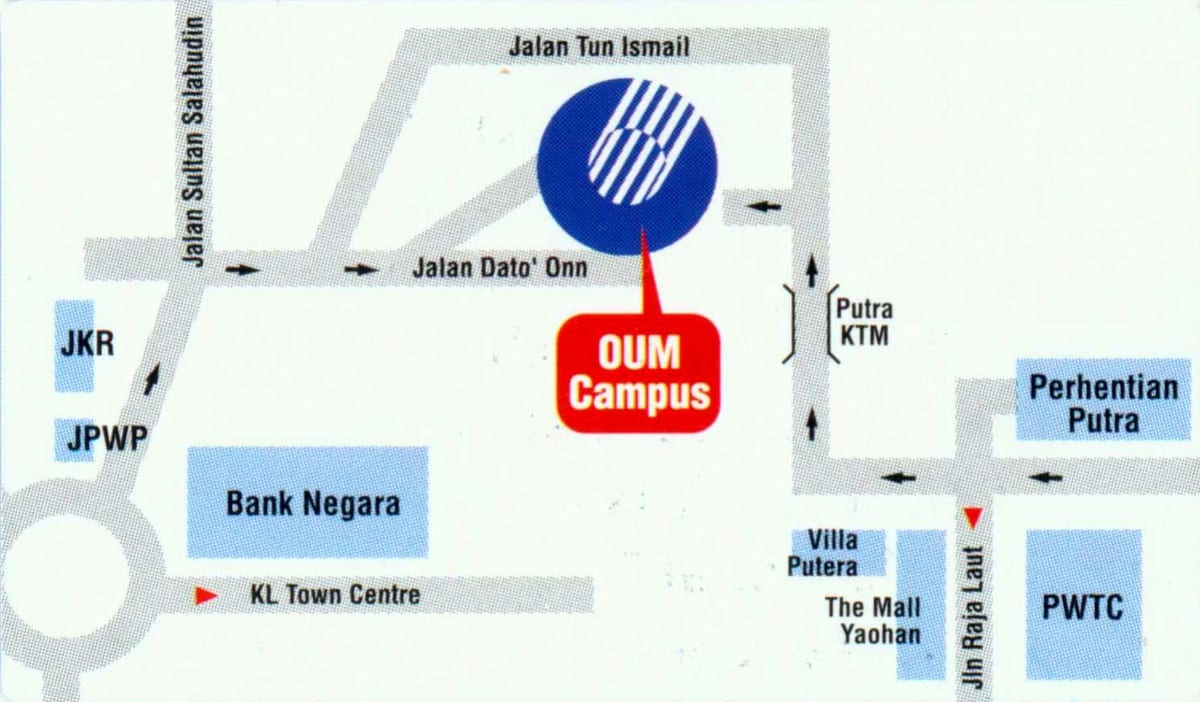 แผนที่ของธนาคาร negara มาเลเซียตำแหน่ง