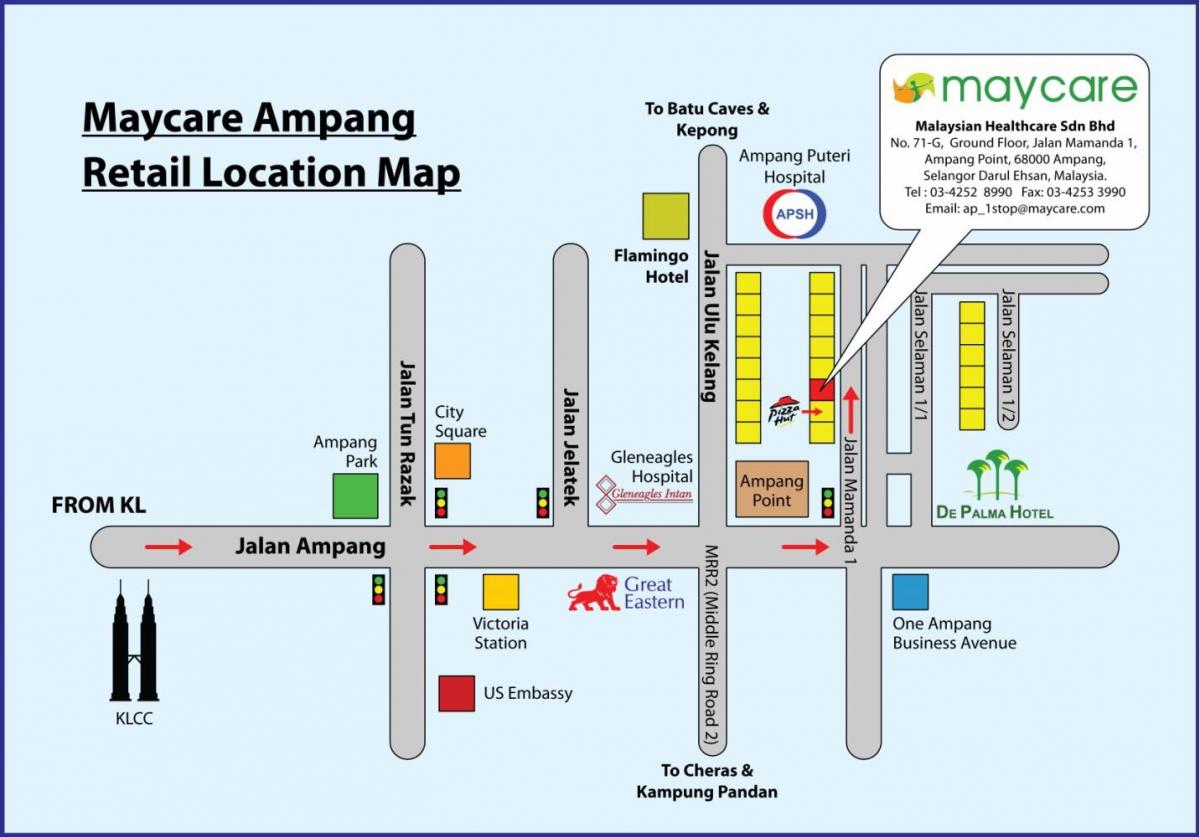 แผนที่ของ ampang วนสาธารณะ