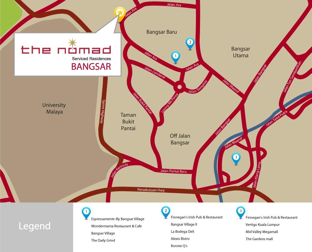 bangsar world. kgm แผนที่