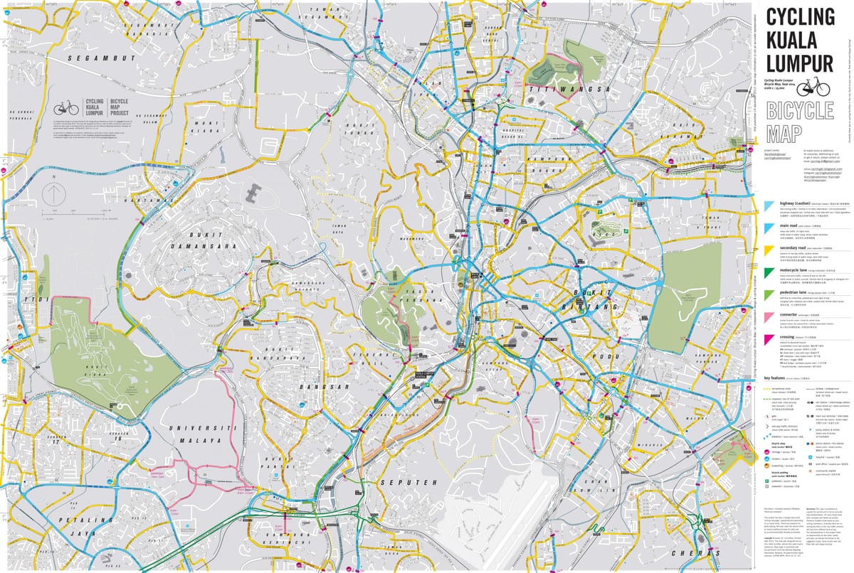 แผนที่ของ cycling world. kgm จักรยาน