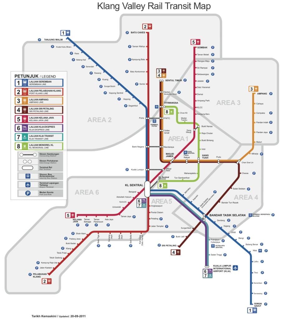rapidkl lrt นแผนที่เส้นทาง