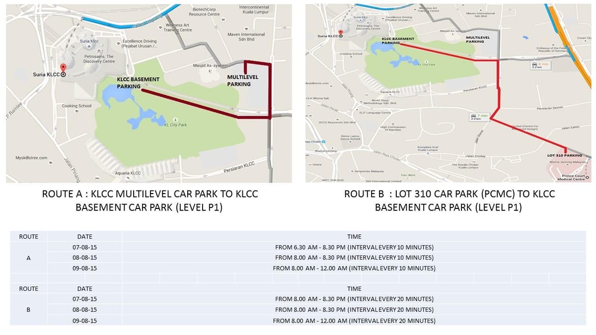 แผนที่ของ klcc ลานจอดรถ