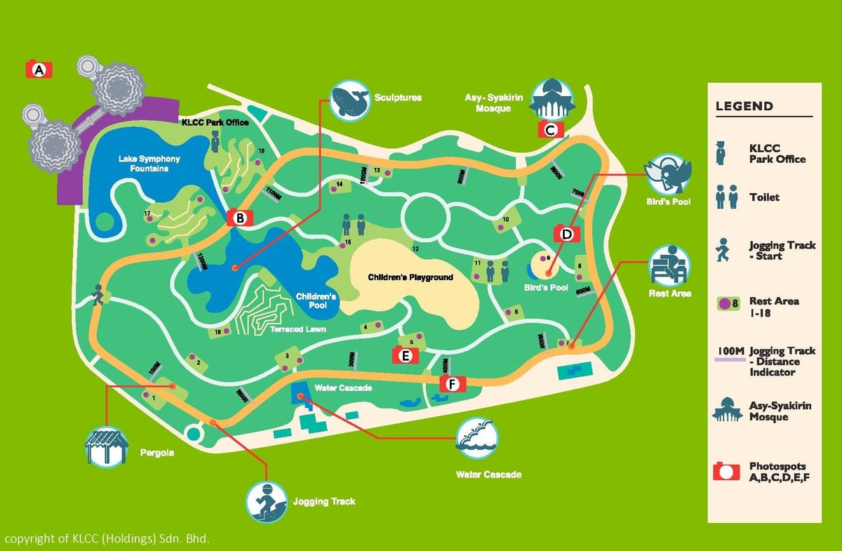แผนที่ของ klcc วนสาธารณะ