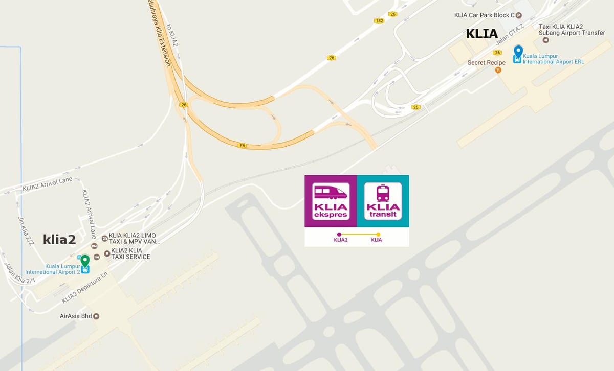 klia รถไฟด่วนแผนที่