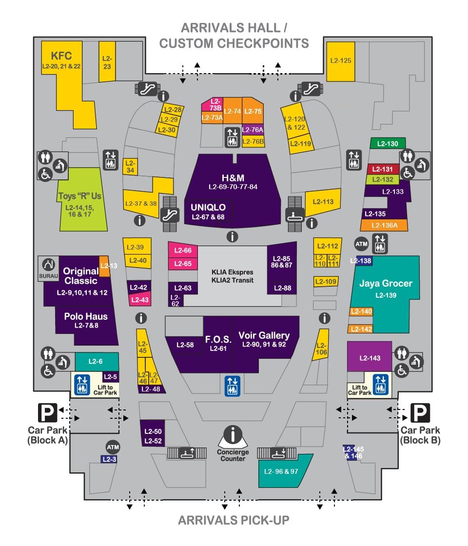 klia ลานจอดรถบล็อกแผนที่