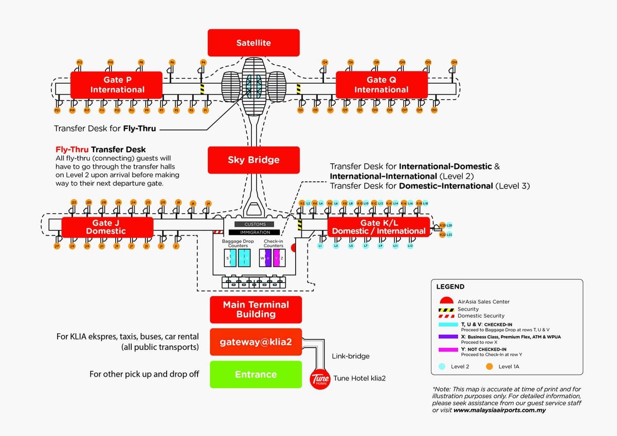 แผนที่ของ klia2 สนามบิน