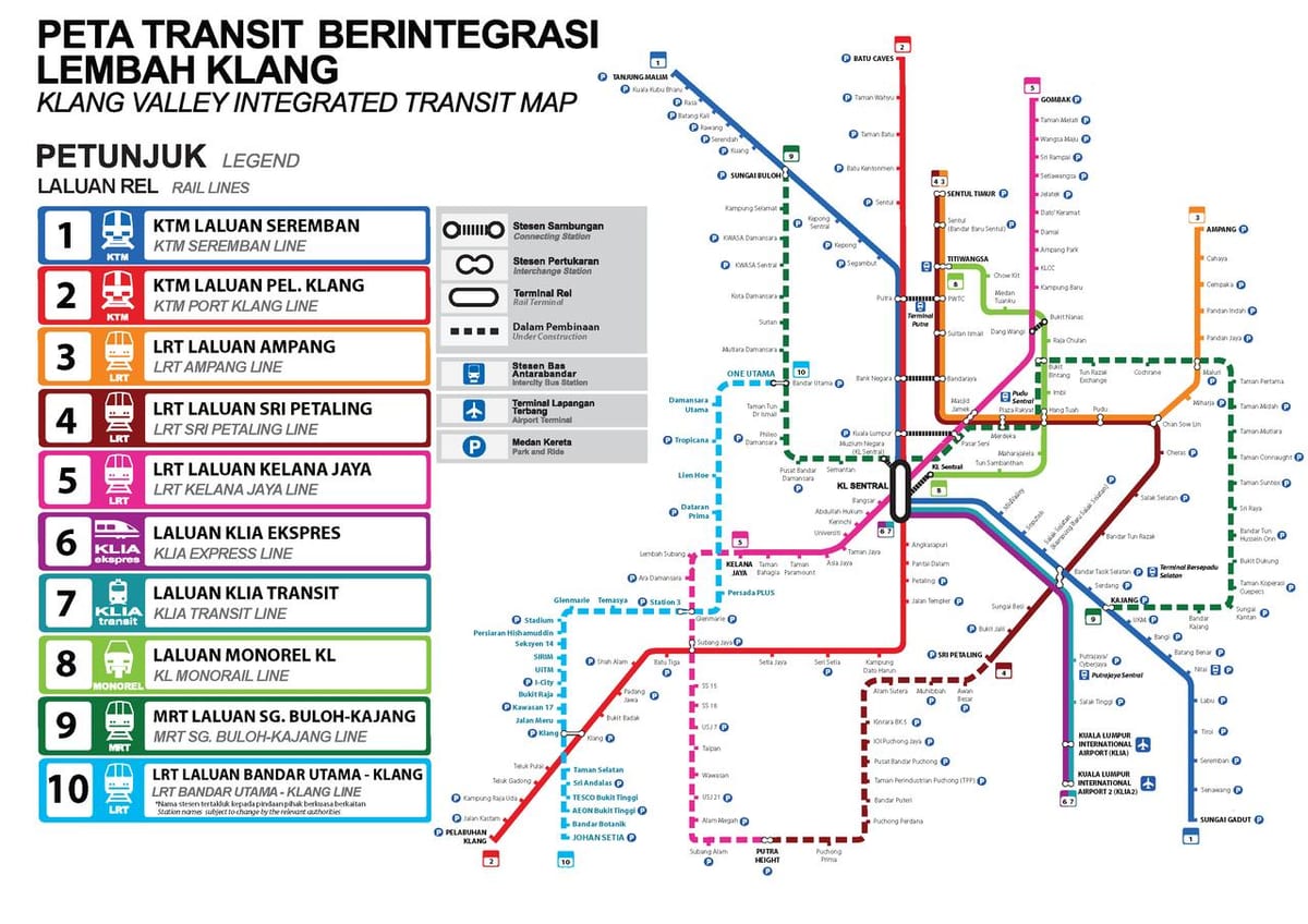 stesen lrt แผนที่