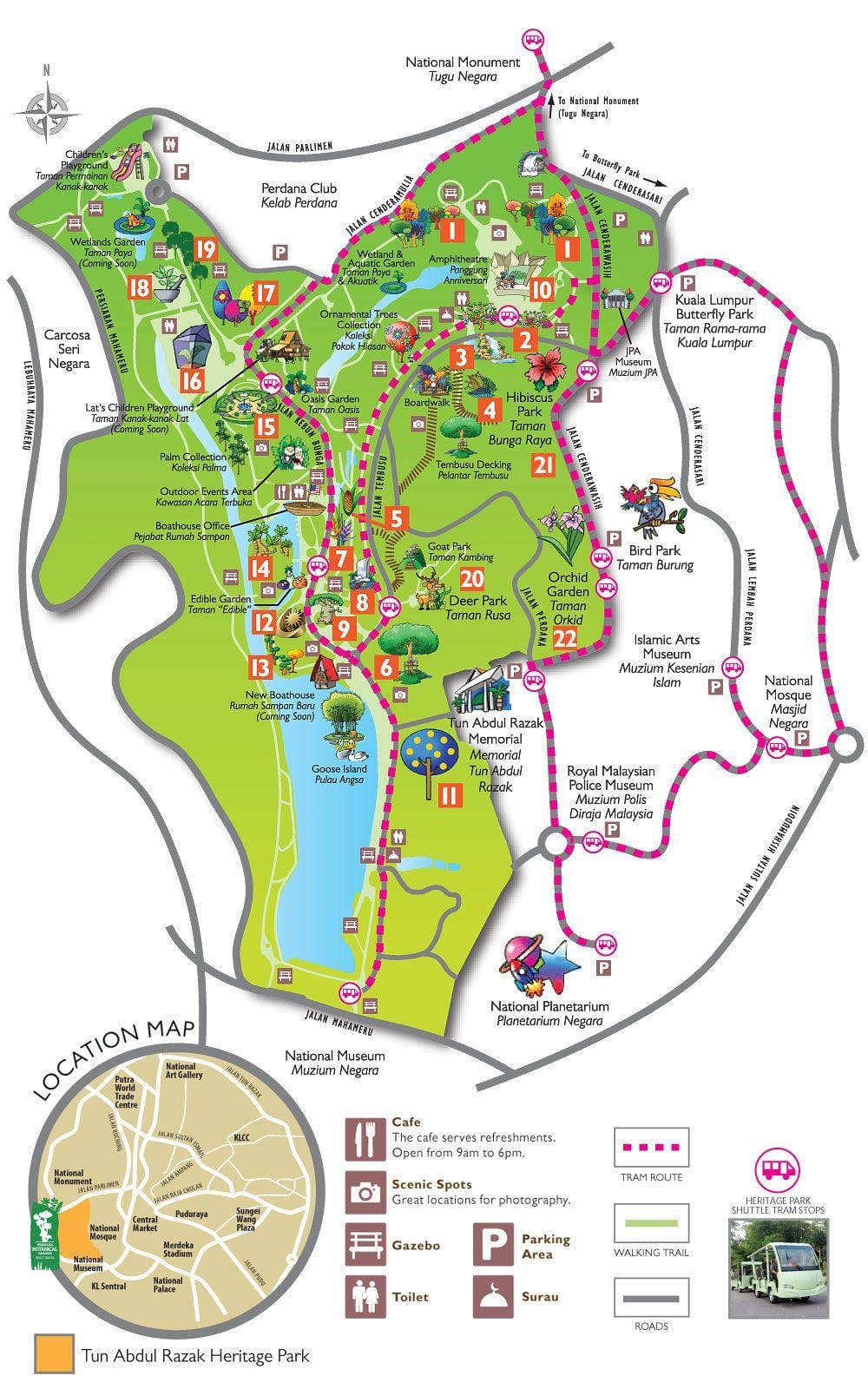 แผนที่ของ perdana botanical สวน