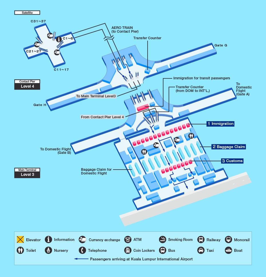 klia เทอร์มินัลแผนที่