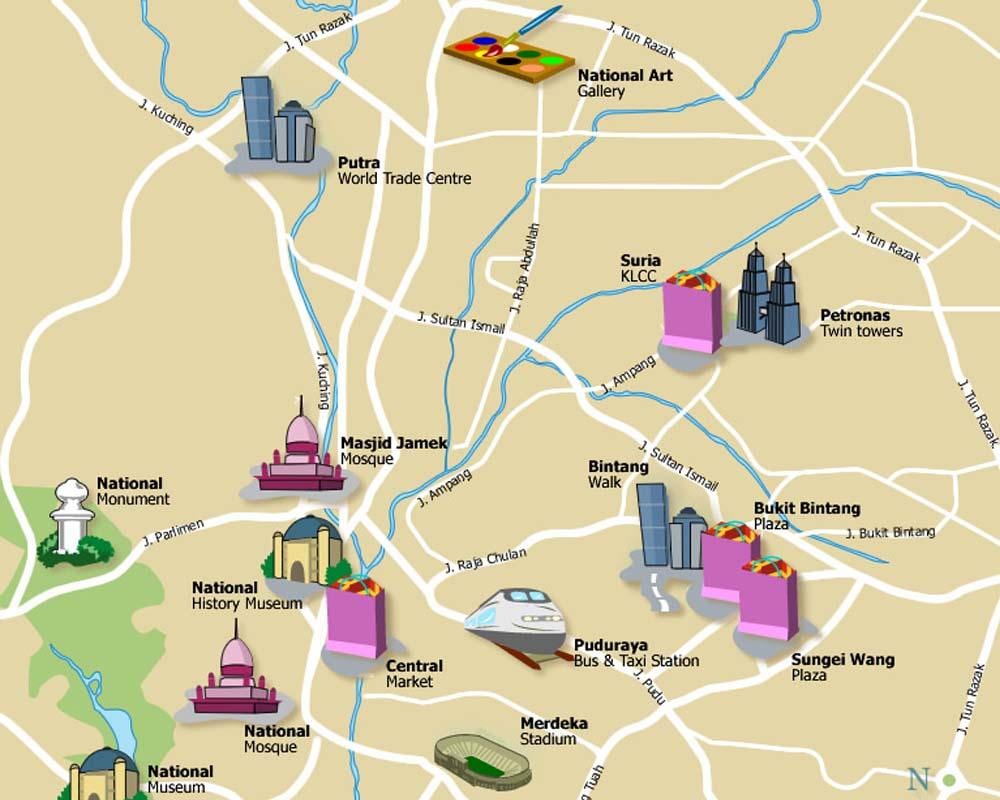 ฆ่า attractions แผนที่