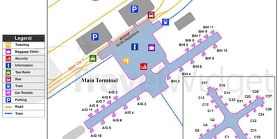 ฆ่าระหว่างประเทศสนามบินแผนที่