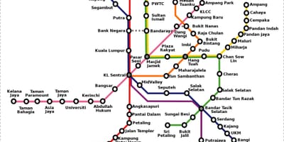 มาเลเซียนแผนที่รถไฟใต้ดิน