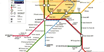 ดวงดาวบนเส้น lrt แผนที่