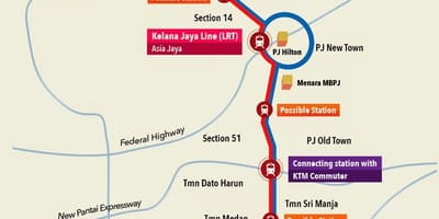 Kelana jaya lrt นแผนที่สถานี