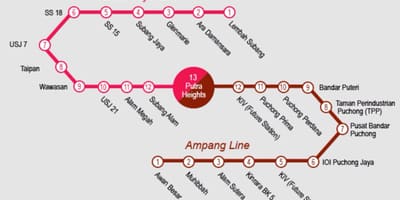 ฆ่า sentral lrt แผนที่